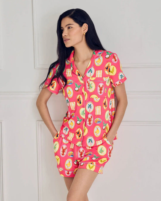 Tropical Collage Print Short Pyjama Set mysite