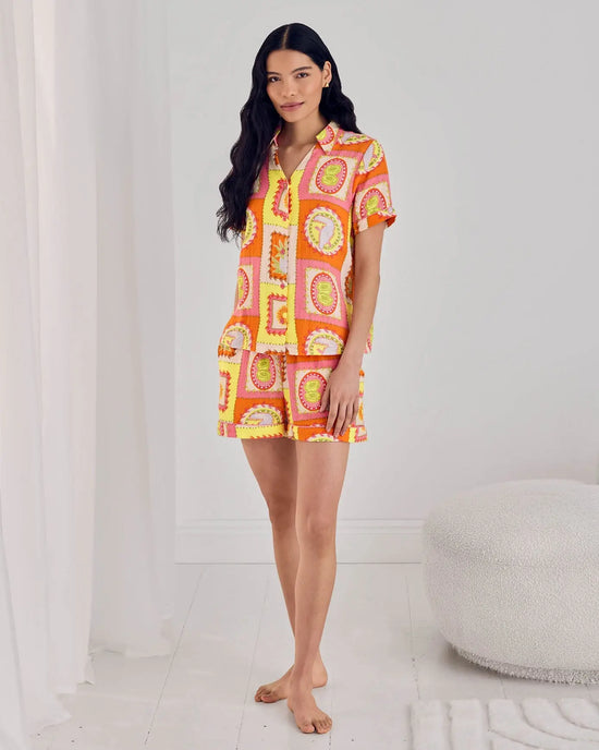 Tropical Patchwork Print Short Pyjama Set mysite