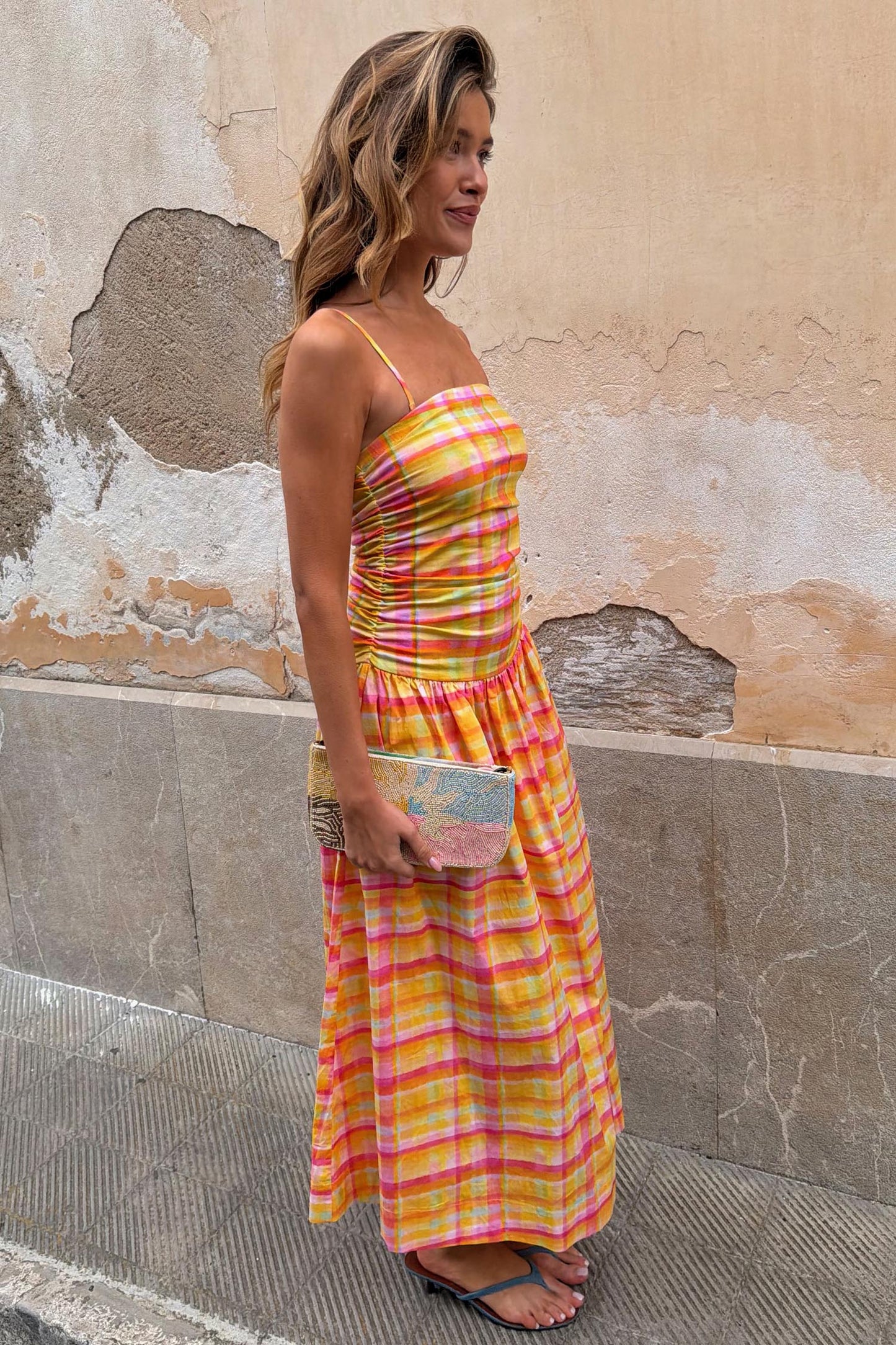Check Lola Mid-axi Dress OMFORT