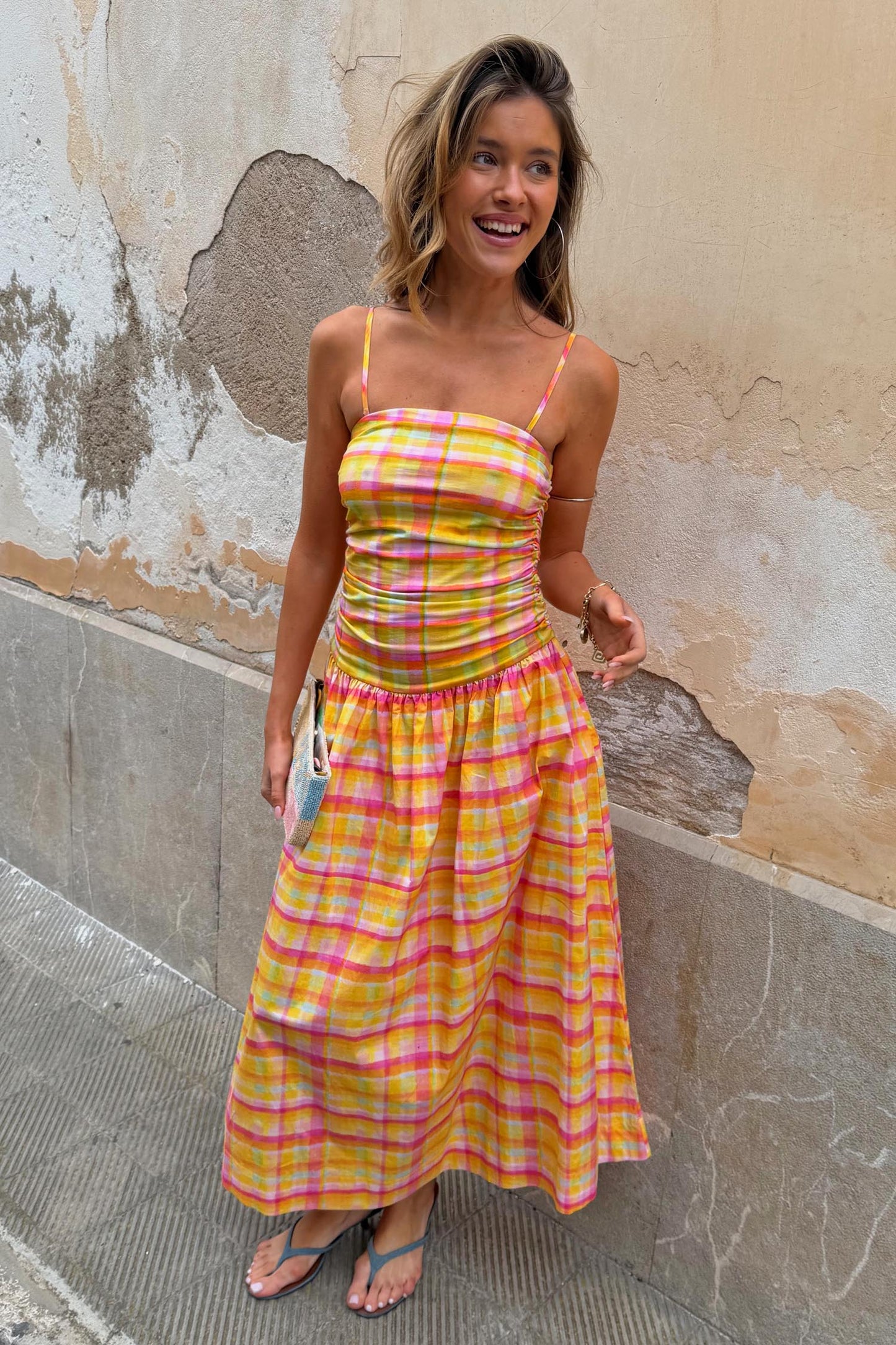 Check Lola Mid-axi Dress OMFORT