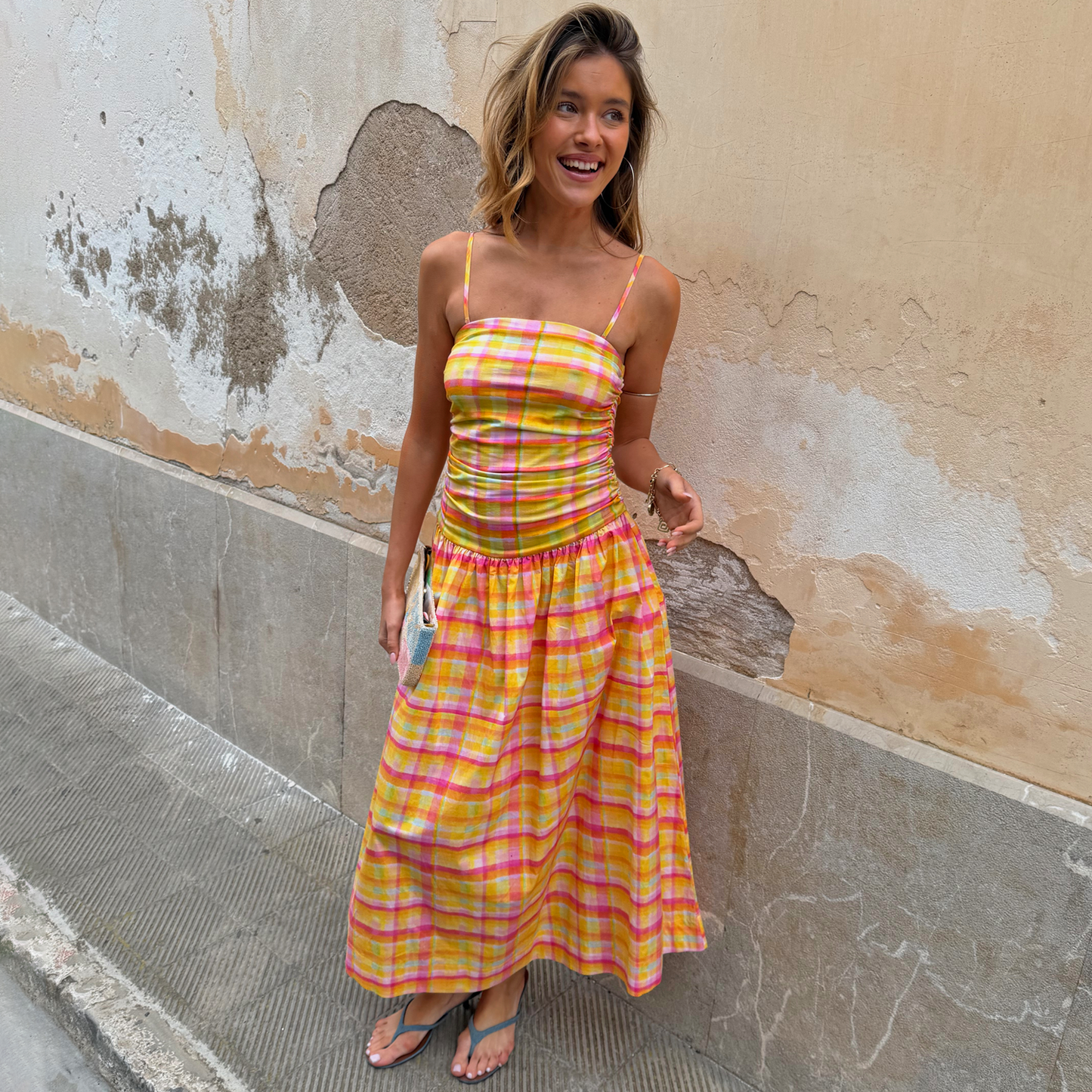 Check Lola Mid-axi Dress OMFORT