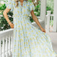 Coming Back For You Light Blue Floral Tiered Midi Dress OMFORT