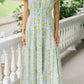 Coming Back For You Light Blue Floral Tiered Midi Dress OMFORT