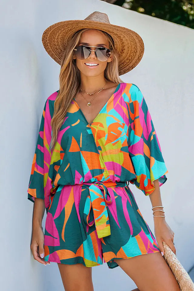 Cove Calling Tropical Romper OMFORT