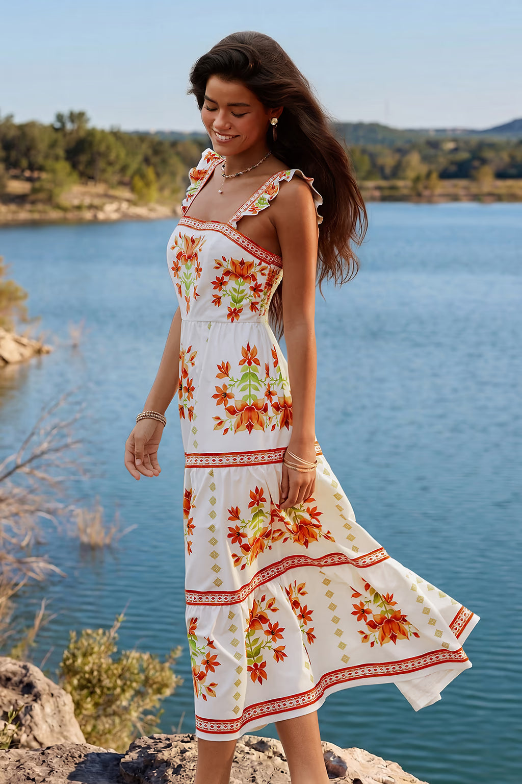 Cruising All Day Floral Maxi Dress OMFORT