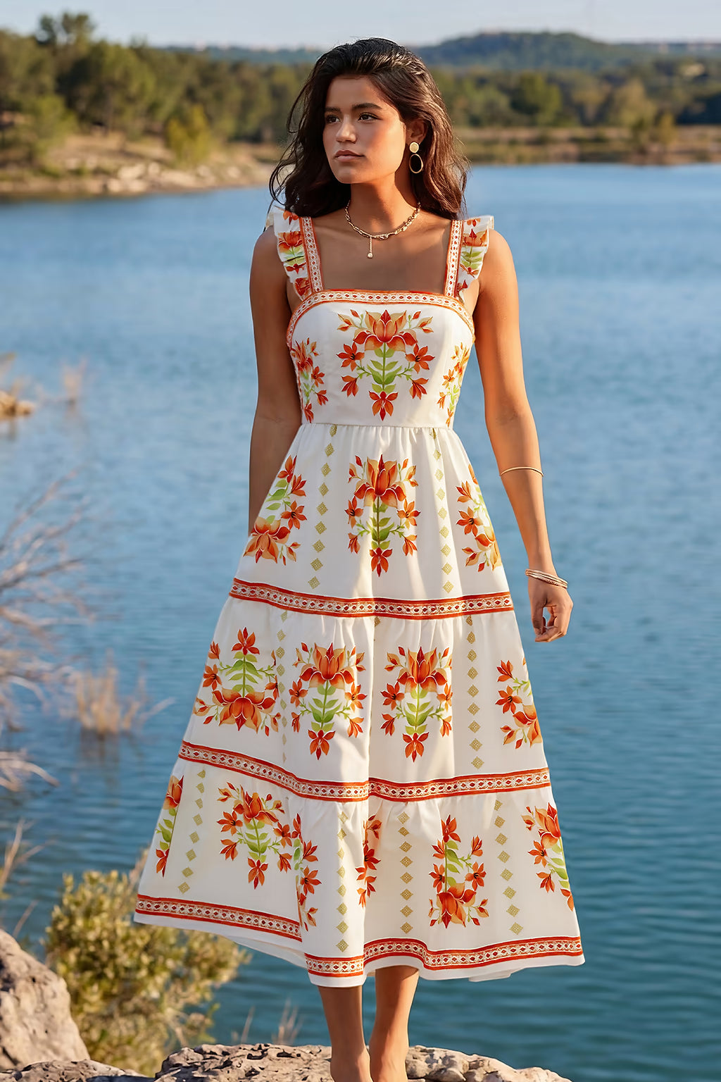 Cruising All Day Floral Maxi Dress OMFORT