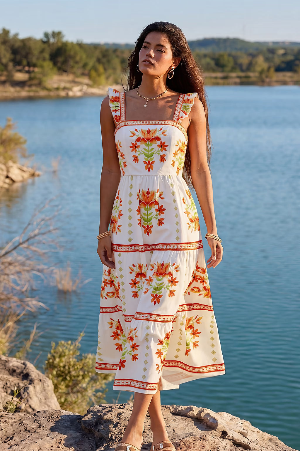 Cruising All Day Floral Maxi Dress OMFORT
