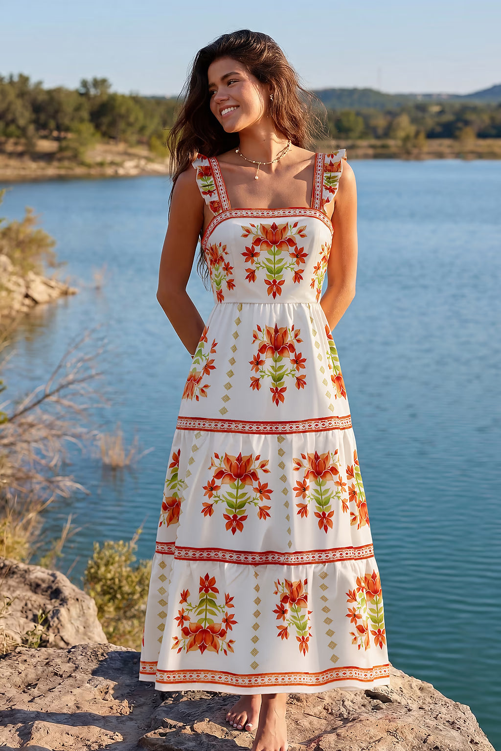 Cruising All Day Floral Maxi Dress OMFORT
