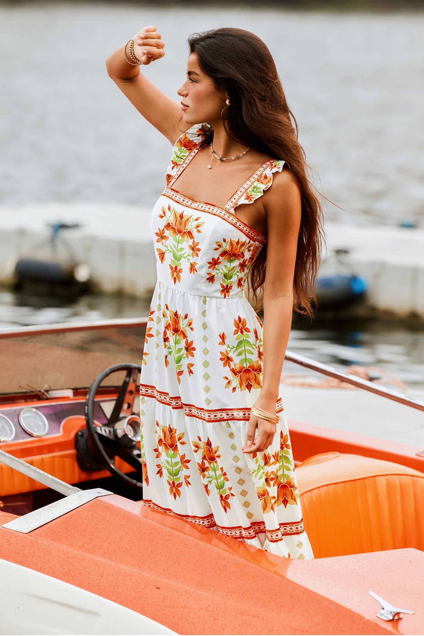 Cruising All Day Floral Maxi Dress OMFORT