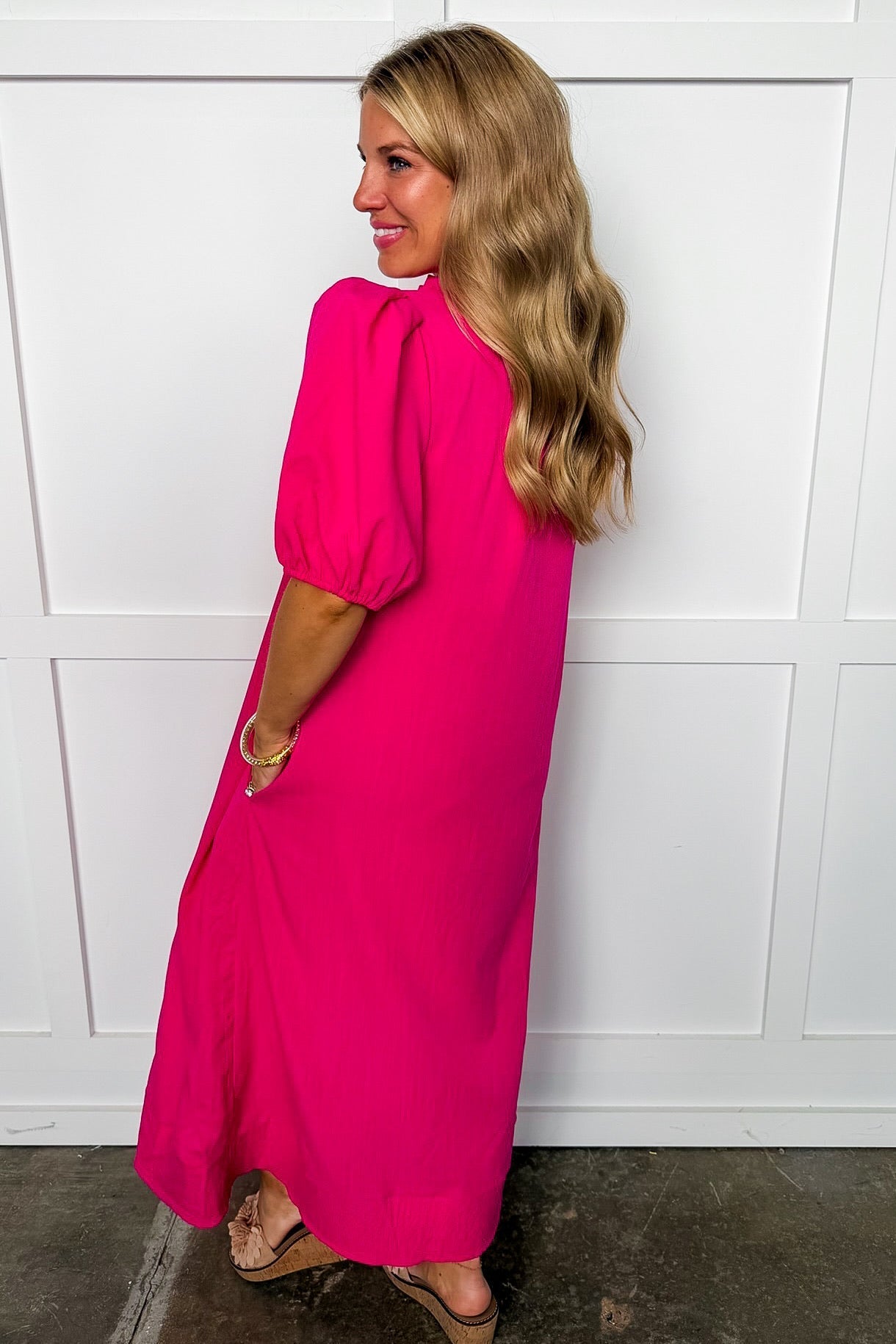 The Hot Pink Ease Dress OMFORT