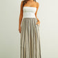 Stripe Pattern Knit With Rib Top Combo Dress OMFORT