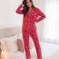 Love Heart Print Pajama Set - OMFORT