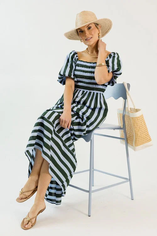 Directional Stripes Maxi, Sea Green OMFORT