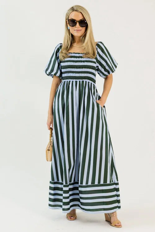 Directional Stripes Maxi, Sea Green OMFORT