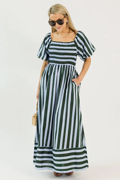 Directional Stripes Maxi, Sea Green OMFORT