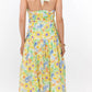 Exactly What You Needed Yellow Floral Halter Midi Dress OMFORT