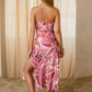 Printed Satin Midi Dress OMFORT