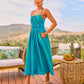 Harbor Line Striped Fit And Flare Maxi Dress OMFORT