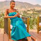 Harbor Line Striped Fit And Flare Maxi Dress OMFORT