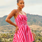 Island Poise Striped Fit And Flare Mini Dress OMFORT