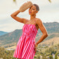 Island Poise Striped Fit And Flare Mini Dress OMFORT
