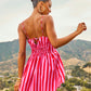 Island Poise Striped Fit And Flare Mini Dress OMFORT