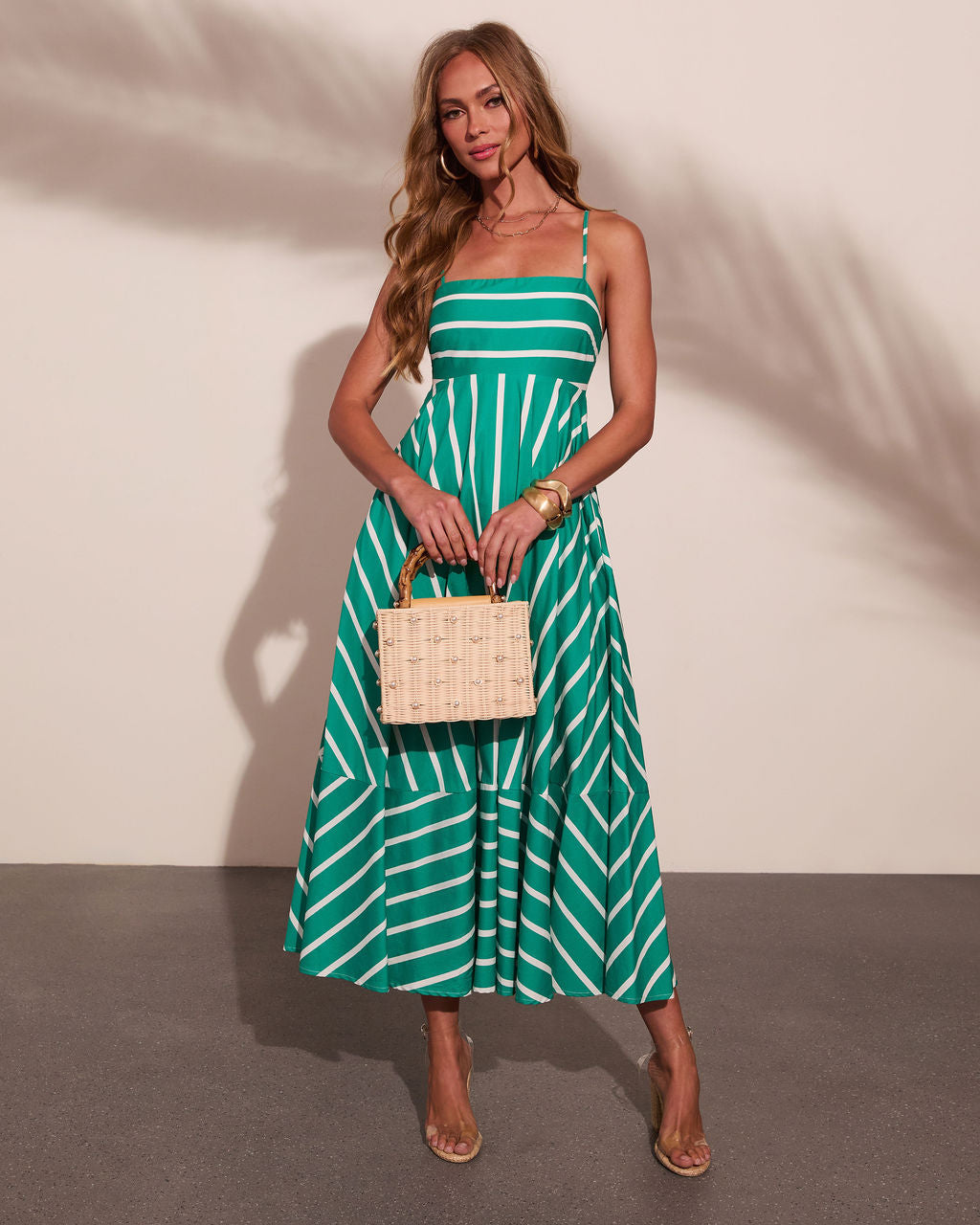 Sea Calling Cotton Striped Maxi Dress OMFORT