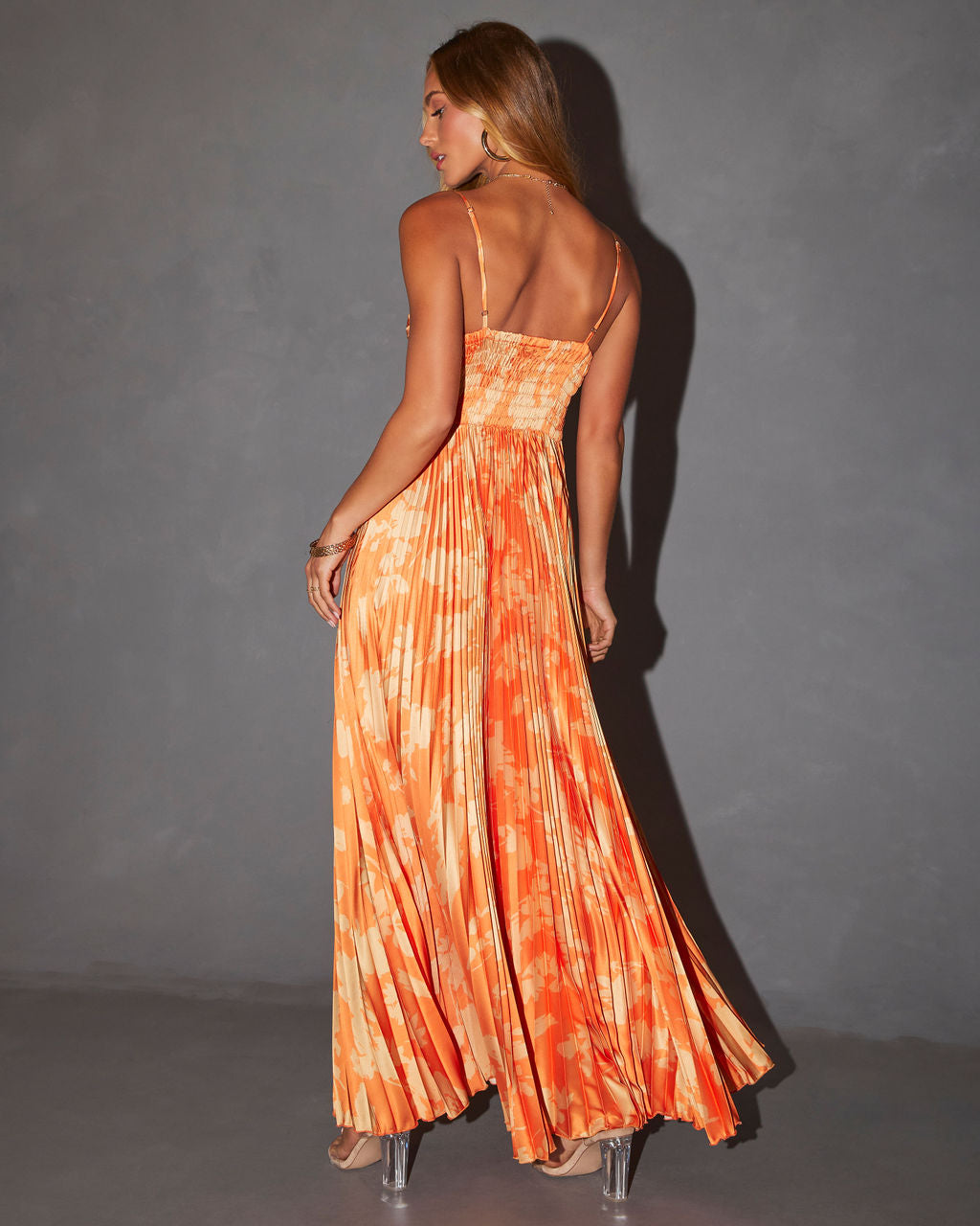Soraya Floral Printed And Pleated Maxi Dress mysite
