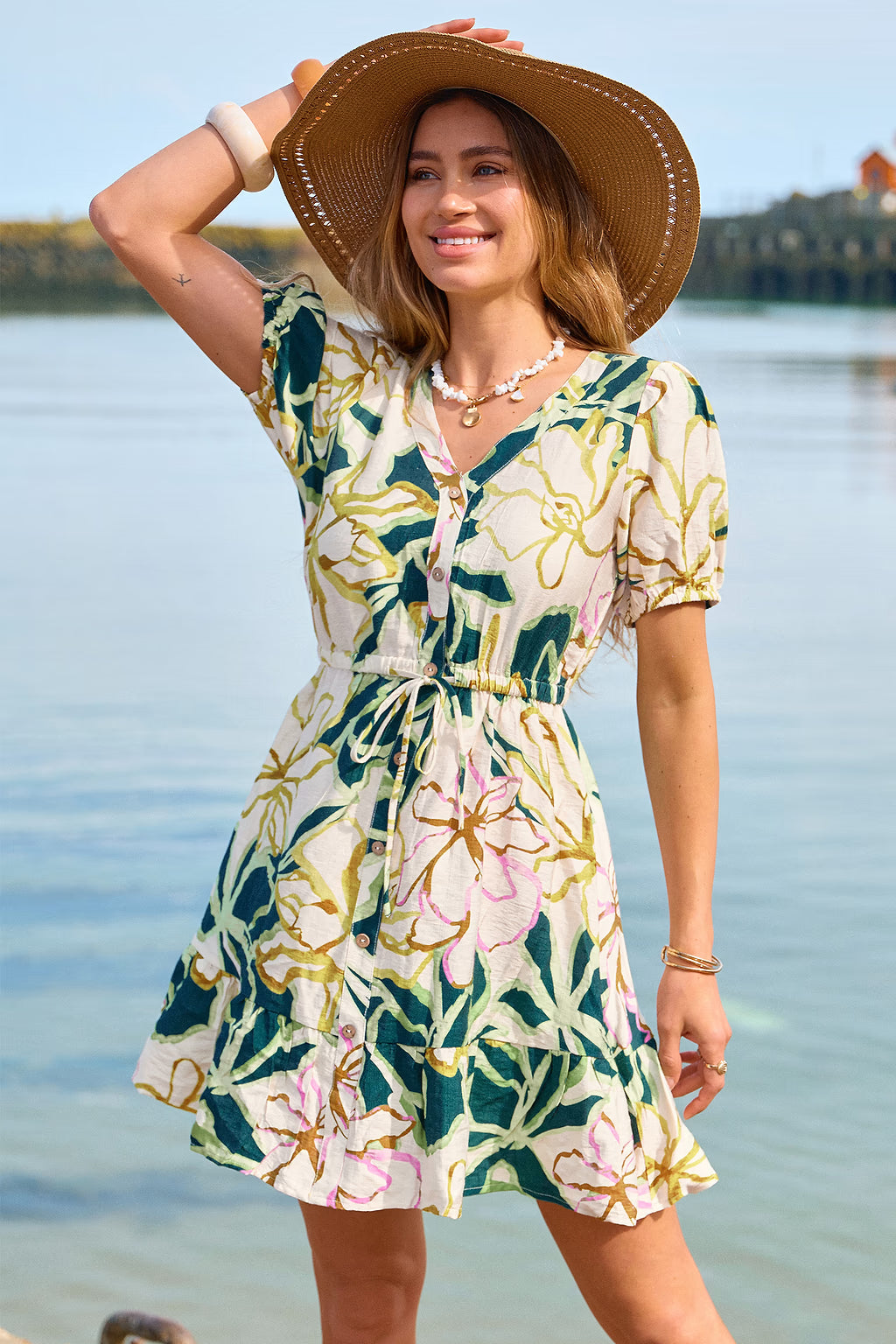 Getaway Agenda Floral Mini Dress OMFORT