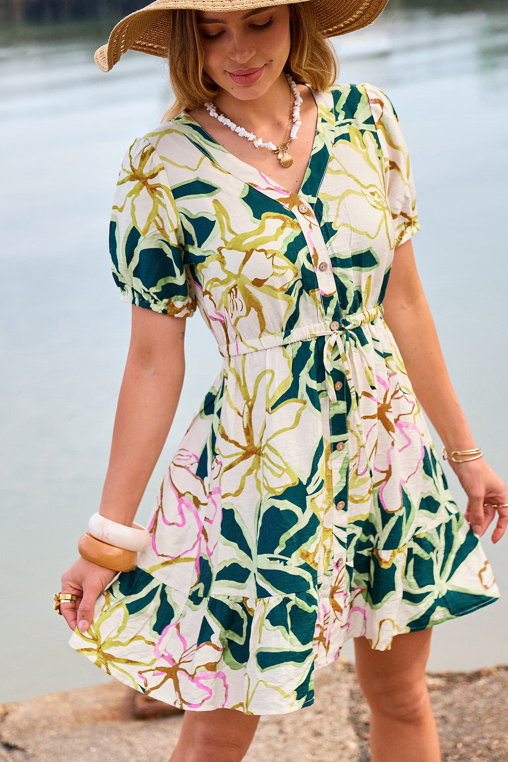Getaway Agenda Floral Mini Dress OMFORT