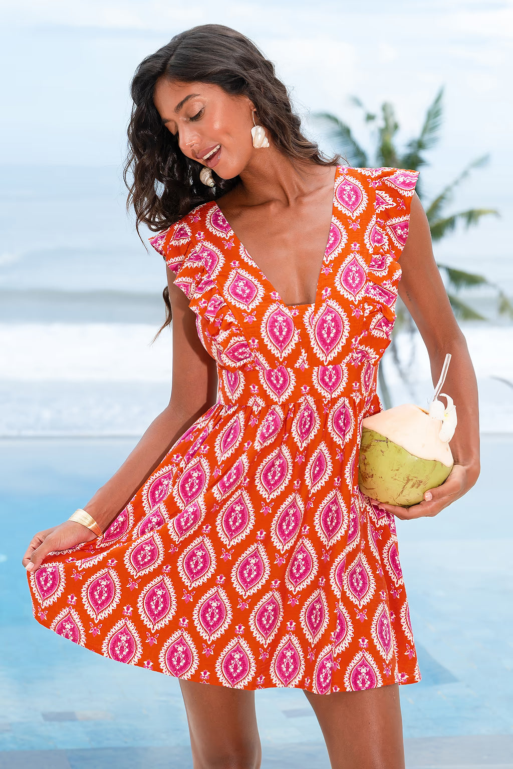 Glowing Up Ornate Mini Dress OMFORT