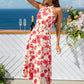 Golden Haze Floral Midi Dress OMFORT