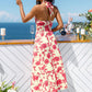 Golden Haze Floral Midi Dress OMFORT