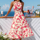 Golden Haze Floral Midi Dress OMFORT