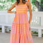 Good From The Start Orange Striped Midi Dress OMFORT