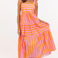 Good From The Start Orange Striped Midi Dress OMFORT