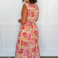 Best Selling Krissy Zip-up Midi Dress in Tropical Floral Patchwork OMFORT