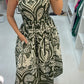 Quinn Abstract Print Shirred Bust Poplin Dress OMFORT