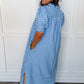 Picnic Perfect Gingham Midi Dress in Blue OMFORT