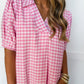 Picnic Perfect Gingham Midi Dress in Pink OMFORT