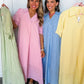 Picnic Perfect Gingham Midi Dress in Blue OMFORT