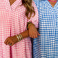 Picnic Perfect Gingham Midi Dress in Pink OMFORT