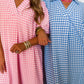 Picnic Perfect Gingham Midi Dress in Blue OMFORT