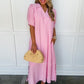 Picnic Perfect Gingham Midi Dress in Pink OMFORT