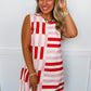 Fun Times Red & Pink Stripe Dress OMFORT