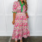 The Juliette Maxi Dress in Pink Mix Floral OMFORT