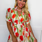 Best Selling Krissy Zip-Up Midi Dress in Tulip Daze OMFORT