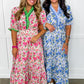 The Juliette Maxi Dress in Pink Mix Floral OMFORT