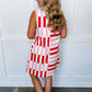 Fun Times Red & Pink Stripe Dress OMFORT