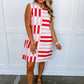 Fun Times Red & Pink Stripe Dress OMFORT